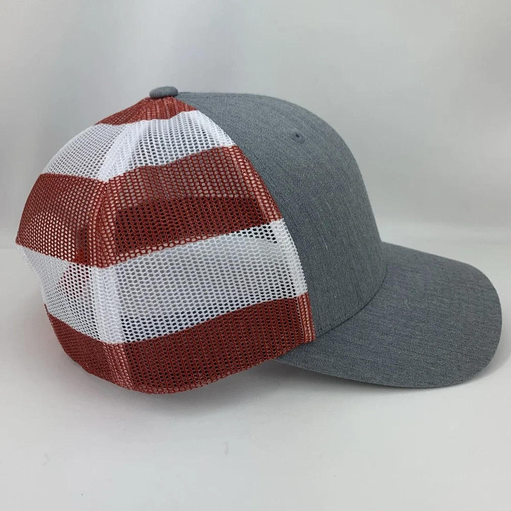 NC Motorsports Hat Flag Mesh Red White Blue Richardson 112PM Snap Trucker Cap